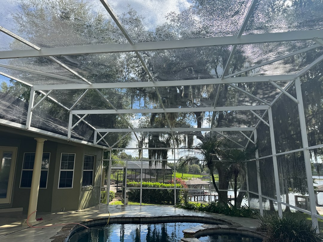 This Clermont Pool Screen Enclosure Was Overdue for a Serious Cleaning!
